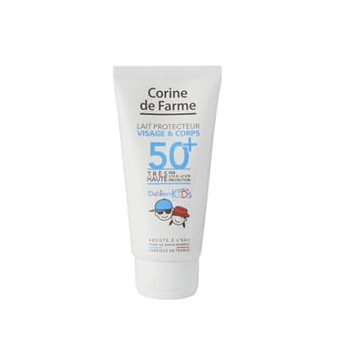 Corine de Farme - Lait Protecteur Babies & Kids SPF50+ Bébé & Enfant - Très Haute Protection UVA & UVB - au Monoï de Tahiti - Sans parfum - Travel size 50 ml