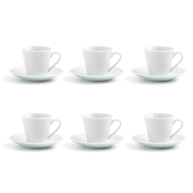 Quid Renova Blanca Set de 6 tasses avec soucoupe en porcelaine 9 cl Transparent
