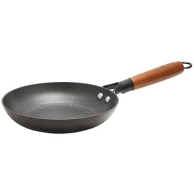 lätt Home Poêle en Fonte Antiadhésive 20 cm – Compatible Induction, Vitrocéramique, Gaz, Four, Grill, Lave-vaisselle – Manche en Bois d’Acacia Amovible – Sans PFOA ni PTFE