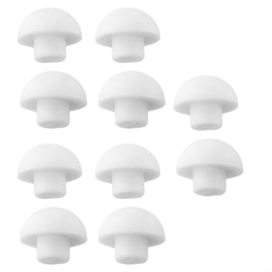 Lot de 10 coussinets de rechange pour abattant de WC - En silicone antidérapant - Fermeture douce - Pour la protection de la cuvette de toilette - Blanc