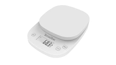 TERRAILLON - Balance électronique PRECISION - Balance de précision - Graduation dynamique 0,1g/0,5g/1g - Capacité 2kg - Tare - Convesion liquides, Arrêt automatique - Ecran LCD - Blanc
