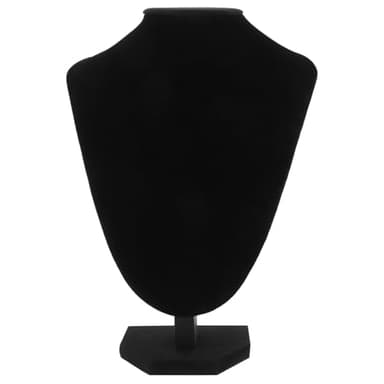 SHINEOFI Présentoir à Bijoux Buste Porte-Collier en Velours Noir Taille Moyenne, Mannequin pour Chaînes et Pendentifs, Support Décoratif pour Organisation Bijoux la Maison ou Boutique, 1