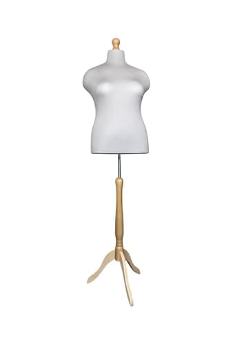 Lusoria Mannequin de couture féminin - Grande taille 5XL - Gris - Avec pied clair