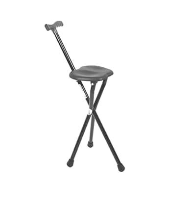 Pepe Mobility Canne Siège Pliante Légère, Canne Chaise de Marche avec Assise Pliable Aluminium, Tabouret 3 Pieds Portable pour Repos