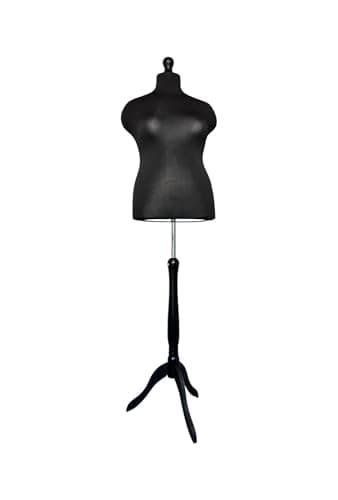 Lusoria Mannequin de couture féminin - Grande taille 5XL - Noir - Avec pied noir