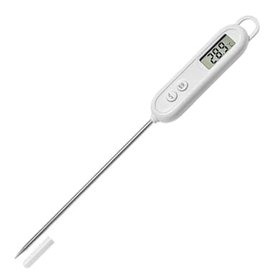 Gentpovth Thermomètre Cuisine, Thermomètre À Viande, Thermomètre Numérique Digital avec Sonde Longue, Thermomètre Alimentaire, Thermomètre Cuisson avec Écran LCD °F/°C Bouton,pour Barbecue,Patisserie