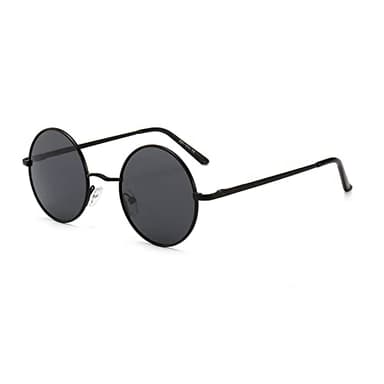 JoXiGo Lunettes de Soleil Polarisées Ronde Homme Femme UV400 Lunettes Rétro Vintage Cadre Métallique