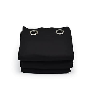 ACOUSPANEL Rideau Acoustique en Tissu Opaque Anti-Bruit, Dimensions 1,35x2,4m, Coton Ignifuge Scénique 300g, Velouté Noir