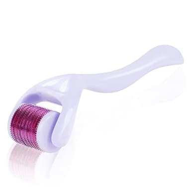 URAQT Derma Roller, 0.5 mm Dermaroller Visage, Roller Micro Aiguille pour Stimule Repousse Cheveux/Pousse Barbe, Réduit la Perte de Cheveux,Visage Soin de la Peau, Anti-rides, Anti-âge (Blanc)