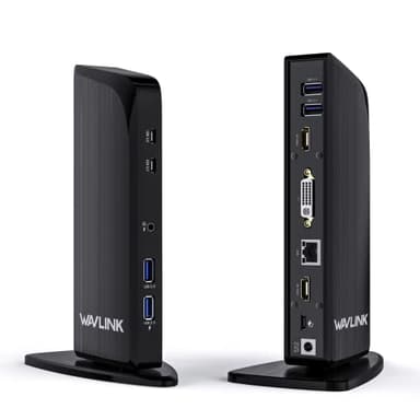 WAVLINK Station d'accueil USB-C 13 en 1, station d'accueil universelle pour ordinateur portable pour trois moniteurs avec 100 W PD USB-C, 4K HDMI, 2K HDMI, DVI, 4 x USB 3.0, 2 x USB C, LAN, audio
