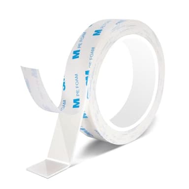 kinoco Ruban Double Face Extra Fort pour Montage - Mousse PE - Fixation Permanente Intérieur/Extérieur (20mm x 3mètres)