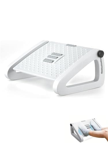 Repose-Pieds Ergonomique, Réglable sous Le Bureau avec Fonction Massage, Antidérapant, Améliore la Posture et la Circulation, Idéal pour Le Travail et la Maison