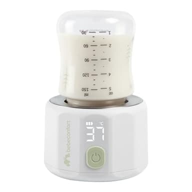 Bebeconfort Chauffe-biberon digital nomade, Chauffe-biberon portable pour bébé, Compact L6,5 x l6,5 x h8 cm, Poids léger (280 g), Écran digital, Batterie durable, Contrôle de la température