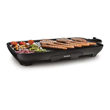 TEFAL, PLANCHA GRIL MALAGA, Plancha électrique d'intérieur, 1/3 plancha et 2/3 Gril, Revêtement antiadhésif, 6 à 8 personnes, 2 000W, Compatible lave-vaisselle, TG391812
