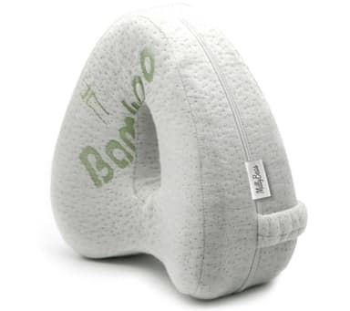 MillyBeas Oreiller Orthopédique pour Genou et Jambe pour Dormir sur Le Côté, Coussins de Soutien pour Réduire Les Douleurs du Dos, Genoux, Hanches et Sciatique, Housse en Bambou et Mousse à Mémoire