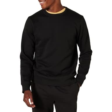 Amazon Essentials Sweat-shirt à col rond en polaire (grandes tailles disponibles) Homme, Noir, XXL