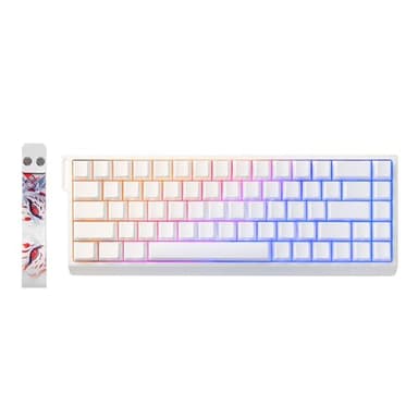 YUNZII MAD68 HE Clavier Mécanique Gaming, Clavier Filaire 60% avec Commutateurs Magnétiques à Effet Hall, Rapid Trigger 8000Hz, Hot Swap, RGB, Capuchons en PBT (White, Magnetic Switch)