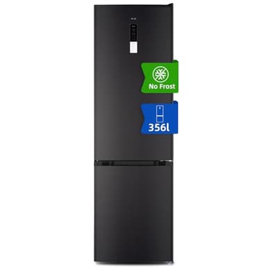 CHIQ Réfrigérateur congélateur combiné, 356 L(260 +96 L) total, Sans givre, Bac à légumes, Tiroirs profonds, Mode vacances, Alarme de porte, Inox FBM351LEI42