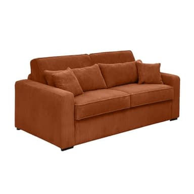 LOUNGITUDE Canapé Convertible Express 3 Places ESIO Couchage Quotidien en Velours côtelé