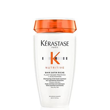 KÉRASTASE Nutritive - Bain Satin - Shampoing Nourrissant aux Nutriments Essentiels - Nourrit & Protège Les Cheveux - +56 % De Nutrition Immédiate - 72h de Nutrition - Cheveux Secs & Abîmés - 250 ml