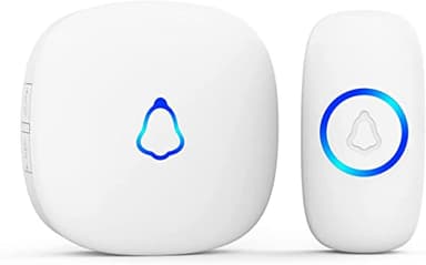 SECRUI Sonnette Sans Fil Exterieur Etanche, Doorbell Avec 1 Récepteurs + 1 Émetteur À Pile, 58 Mélodies Carillon, 5 Niveaux Volume 120 dB, LED, 300m Longue Portée Sonette Pour Maison,Appartement,Blanc