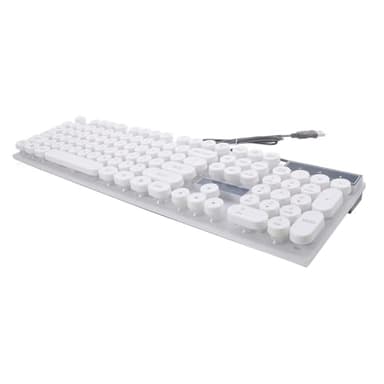 DIYEAH Clavier Filaire USB RéTroéClairé Lumineux avec Touches Rondes CréAtives pour Ordinateur Portable Et Pc Design ÉLéGant Et Portable pour Jeux VidéO Et Bureautique