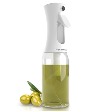 PORTENTUM Pulvérisateur d'huile Premium pour cuisine et friteuse d'air 300 ml Spray Cuisine Anti-goutte, Huile en verre avec distributeur, Accessoires Friteuse sans huile