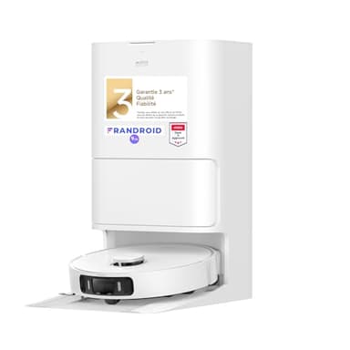 Mova Robot aspirateur et Laveur à vidage Auto E40 Ultra avec Aspiration de 19 000 Pa, Technologie de Lavage MaxiReach, Brosse latérale Anti-nœuds, Base Tout-en-Un, 75 Jours de Nettoyage Autonome