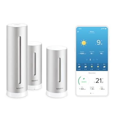Netatmo Station Météo avec Capteur Extérieur Sans Fil et Module Supplémentaire – Suivi du Climat Intérieur et Extérieur, Compatible Alexa, Google Home & Apple HomeKit, NBU-NWS-NIM-EU