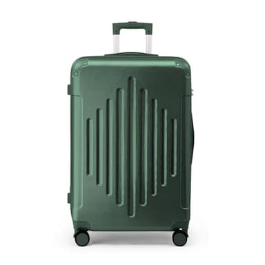 LALAHO Valise Grande Taille Rigide en ABS, Coins Renforcés, 4 roulettes Spinner, Serrure à Combinaison, Poignée Télescopique - Bagage Soute (Vert Foncé, XL/75cm)