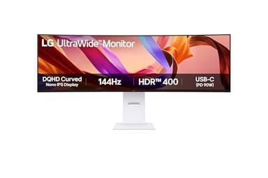 LG UltraWide™ 49U950A-W.AEU Écran PC Ultra Large 49" - Dalle Nano IPS résolution Dual QHD (5120x1440), 5ms GtG 144Hz, DisplayHDR™400, DCI-P3 98% (CIE1976), FreeSync Premium, Incurvé