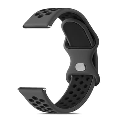 Vancle Bracelet montre 22mm 20mm Hommes Femmes, Nouveau bracelet en silicone étanche 22mm 20mm Accessoires Smartwatch Deux couleurs Bracelets respirants pour hommes Femmes