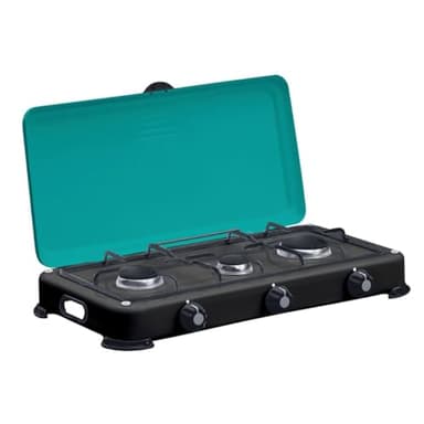 INTEC - Plaque de cuisson portable 3 feux 4100W Brûleurs + Grille en Fonte amovibles Réchaud gaz Butane ou Propane GOLD III INTEC