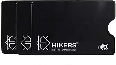 HIKERS Étui Protection Carte bancaire sans Contact Rigide, Lot de 3 Housses Pochettes Anti RFID NFC pour Carte de crédit, Carte Bleue, CB Blocage RFID (3 Étuis Noirs)