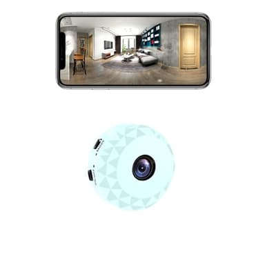 qoiq Camera Espion WiFi 1080P Mini Caméra de Surveillance Interieur/extérieur sans Fil avec Enregistrement Camera Espion a Distance Discrete Enregistreur Spy Cam Detecteur Mouvement (Light Cyan)