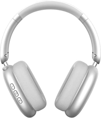 P9 Pro Casque Bluetooth sans fil avec suppression du bruit – Longue portée | Réglable, chargement USB, micro et son stéréo Max Casque Bluetooth supra-auriculaire (argenté)