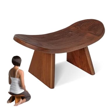 SOYUZERISH Chaise à Genoux Banc de prière Banc de Méditation en Bois Confortable pour S'agenouiller Ou S'asseoir, Banc de Yoga, Tabouret à Genoux pour La Prière, Bouddhiste, Siège Bas