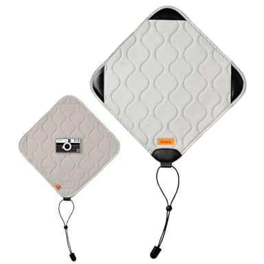 KODAK Caméra Protection Envelopper Taille M 31 x 31 cm - Résistant à l'eau, Anti-Rayures et à la poussière pour Appareil Photo sans Miroir, Appareil Photo Compact, Objectif Prime(Gris Clair)[1 pièce]