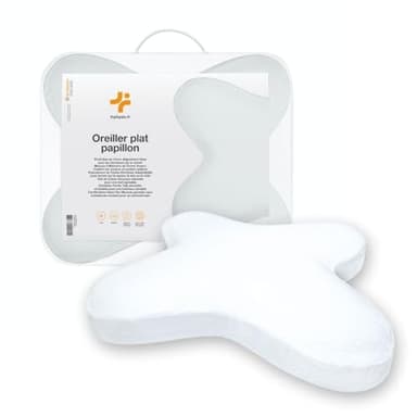 Inphysio Oreiller Ergonomique Cervical - Oreiller en Mousse à Mémoire de Forme - Excellent pour Dormeurs sur Le Ventre - Taie en Coton Oeko-Tex - Orthopédique - 56x46x10 cm - Blanc