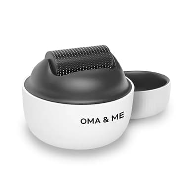 OMA & ME Derma Roller 0.5 mm - Stimule la Pousse des Cheveux Naturellement, Favorise la Croissance du Cuir Chevelu - Microneedling 1200 Micro-Aiguilles - Soin, Routine Capillaire Anti-Chute