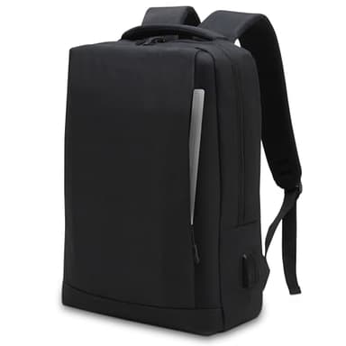 Waytex Sac à Dos Ordinateur portable PC 15 pouces Imperméable avec Port de charge USB Multipoches Noir