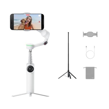 Insta360 Flow 2 Pro Pack Sports Blanc : stabilisateur Pliable, Suivi IA dans 200+ Applications avec Apple DockKit, trépied Extensible, Suivi à 360° et Multi-Personnes