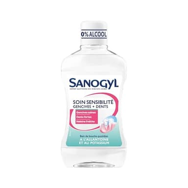Sanogyl Bain De Bouche Soin Sensibilité Gencives et Dents 0% Alcool 500 ml