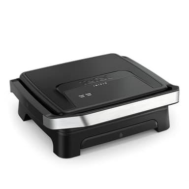 Tefal Inicio, Gril et machine à panini, Chauffe rapide: 2000W, Plaques de cuisson antiadhésives, Grande surface de cuisson, Noir, Inicio, GC271810