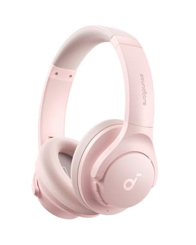 Soundcore Q20i Casque Bluetooth sans Fil reducteur de Bruit Hybride Active by Anker, Casque Over Ear, jusqu'à 40H d'autonomie en Mode ANC, Hi-Res Audio, Basses Profondes,Personnalisation Via App Rose