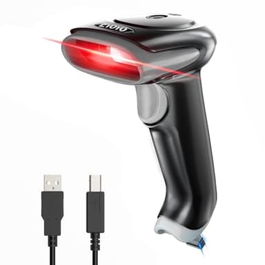 Eyoyo Douchette Code Barre 1D 2D QR Code, Lecteur Codes sans Fil 3 en 1 Compatible avec Bluetooth et 2,4 GHz sans Fil et Scanner Codes Barre Filaire USB Portable-Gris