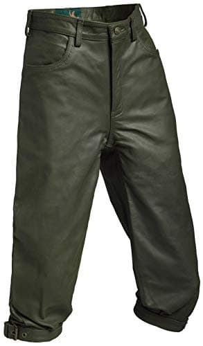 La Chasse Pantalon en cuir de buffle (cuissard aux genoux) pour homme, extrêmement résistant, pantalon en cuir de buffle, pantalon de chasse, pantalon de chasse - Vert - W52