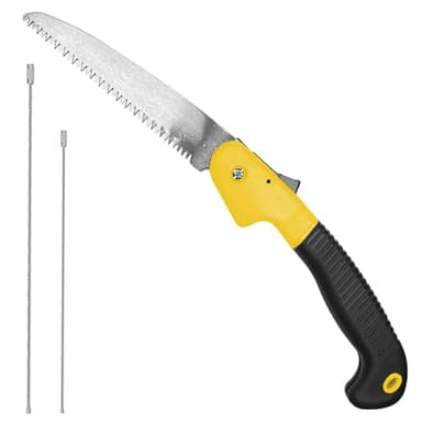 GTIWUNG Scie Pliante à Main, Pocket Boy Scie pour le Arbre, Vegetaux d'élagage avec Poignée Antidérapante et Lame Acier Trempée, Outils Portatifs d'élagage de Jardinage, Jaune