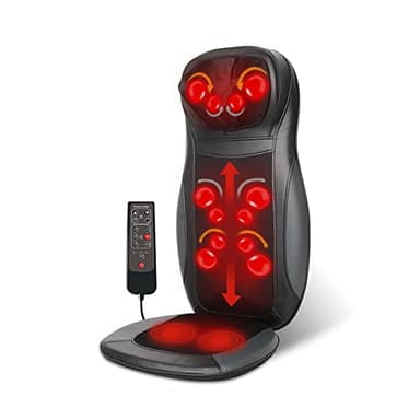 Coussin de massage Shiatsu, coussin de chaise de massage, siege massant, masseur avec fonction chauffante, coussin de massage du cou et du dos avec fonction de chauffage et télécommande