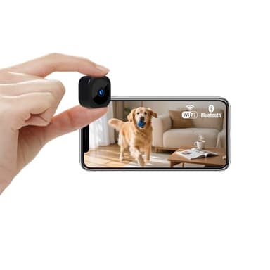 AOBOCAM Camera Espion, Mini Caméra de Surveillance WiFi 1080P Intérieur/Extérieur, Micro Caméra Bluetooth avec Vision Nocturne, Détection de Mouvement, Enregistrement à Distance (A12)